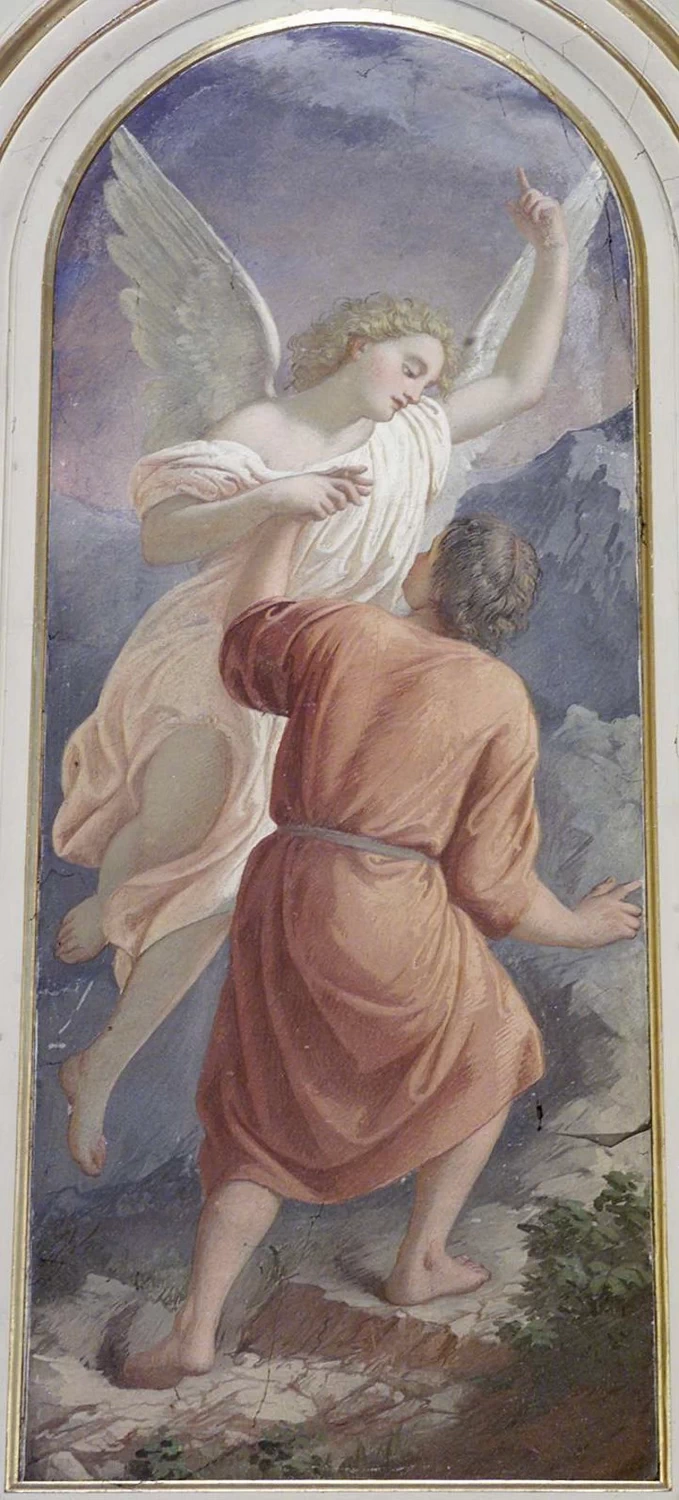 Angelo Custode - 1862 . affresco, Cappella dell'Immacolata, Caprino (BG)